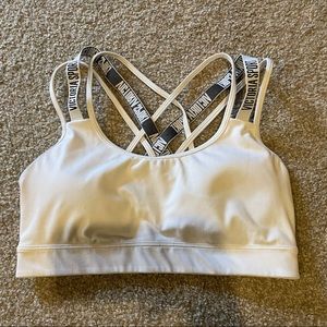 White Victoria SPORT Strappy Sports Bra